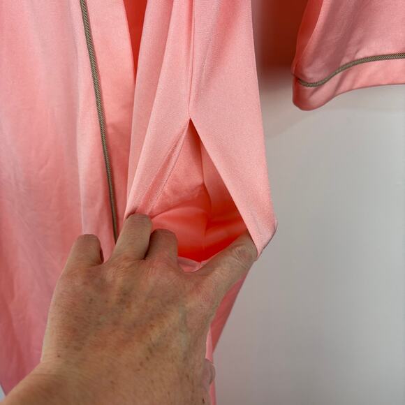 Vintage Vanity Fair Collectibles Robe Pink Gold Trim Dacron Nylon USA size 10 - Picture 7 of 14